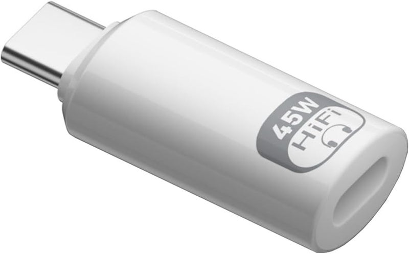 محول سريع الشحن أبيض محمول من 8Pin أنثى إلى USB C ذكر مع تحكم حراري للسفر - Image 4